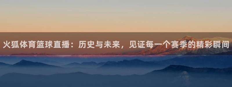 小九体育直播免费观看：火狐体育篮球直播：历史与未来，见证每一个赛季的精彩瞬间